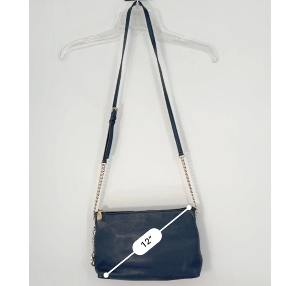 Michael Kors Jet Set East West Crossbody Bag Navy Blue Pebbled Leather 40-18‎